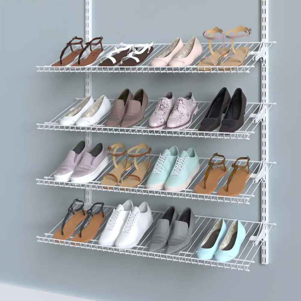 ClosetMaid ShelfTrack 11.25 in. D x 36 in. W x 4 in. H 5-Pair Ventilated Wire Shoe Shelf Steel Closet System