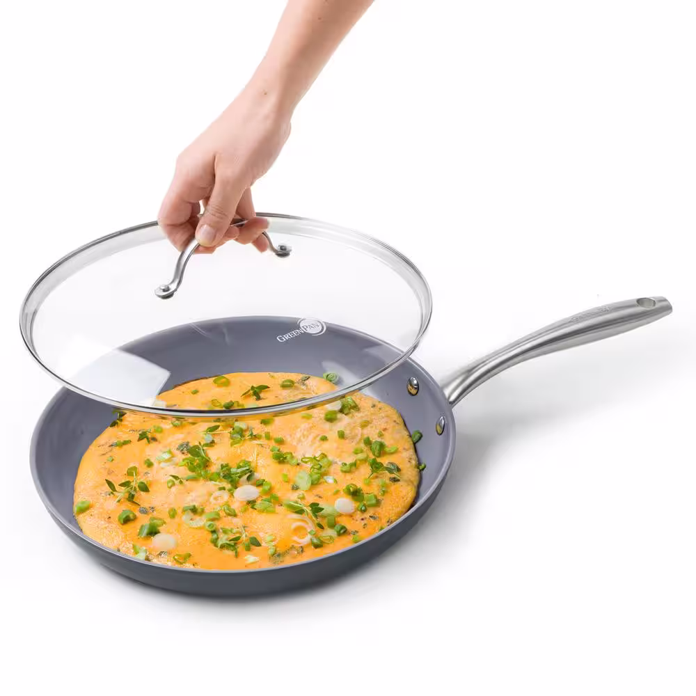 GreenPan Lima 12 in. Aluminum Hard Anodized Ceramic Nonstick Frying Pan Skillet with Lid