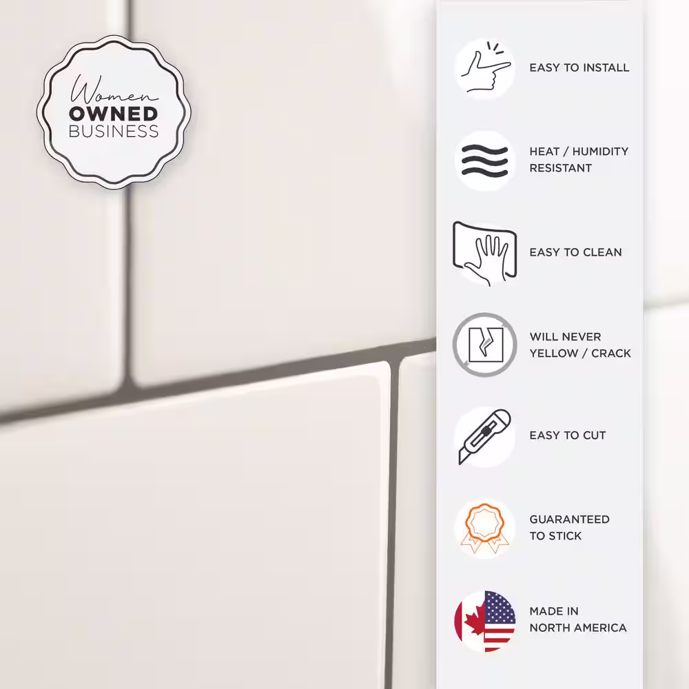 smart tiles Square Veldon 22.29 in x 8.23 in White Peel and Stick Decorative Kitchen and Bathroom Wall Tile Backsplash (2-Pack)