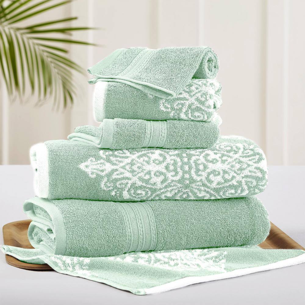 MODERN THREADS Artesia 6-Piece Geometric Bath Towel Set