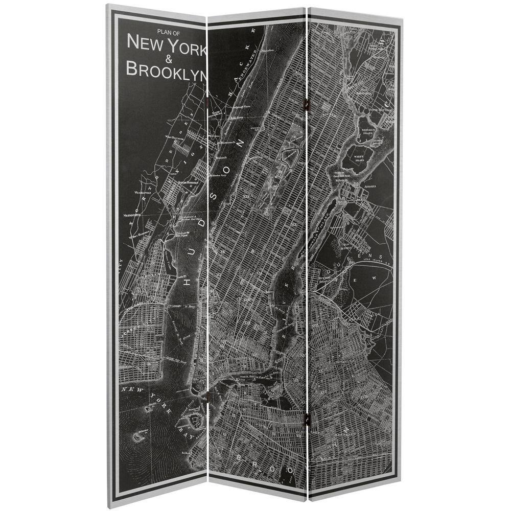 Oriental Furniture New York 6 ft. Printed 3-Panel Room Divider