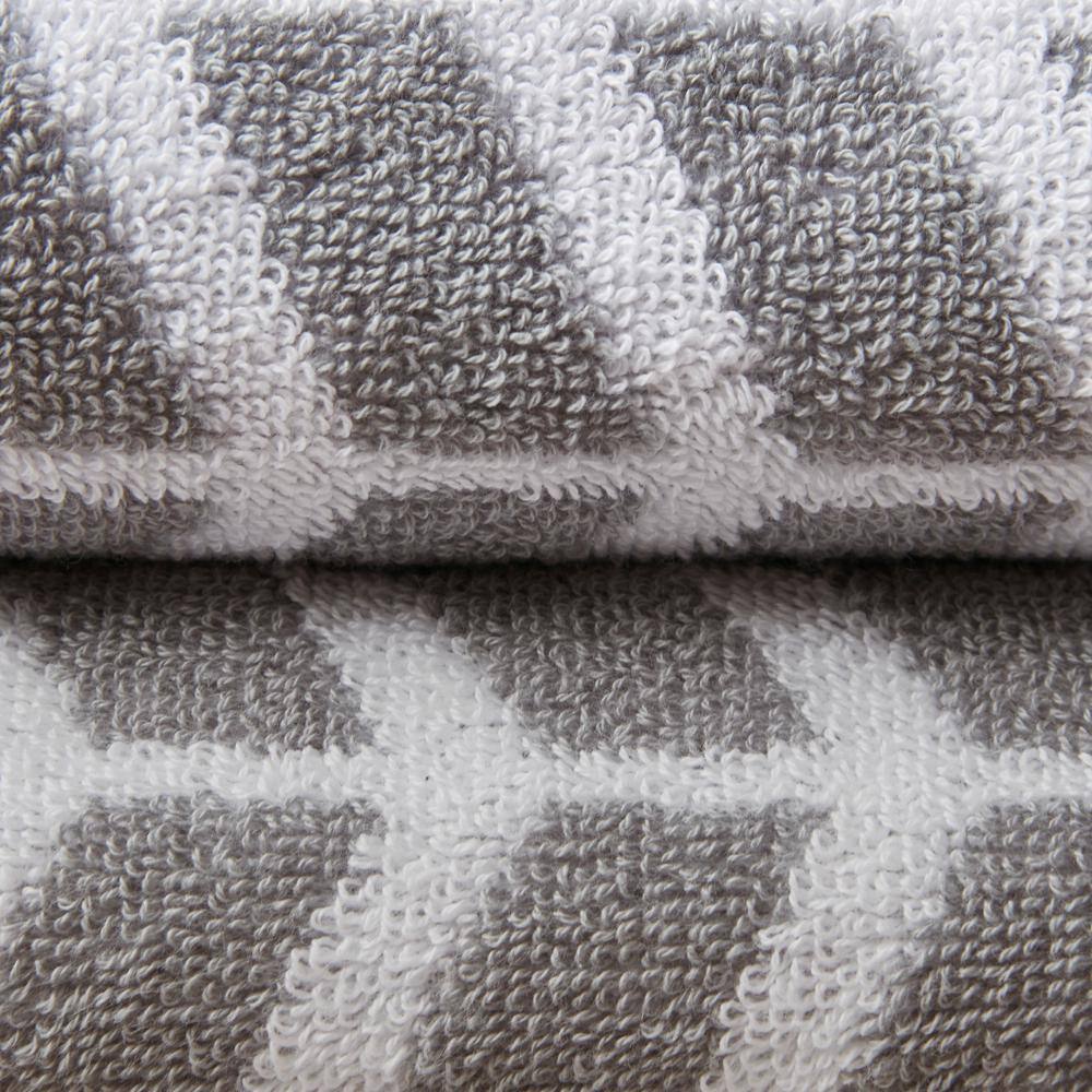 Intelligent Design Laila 6-Piece Grey Jacquard Cotton Bath Towel Set