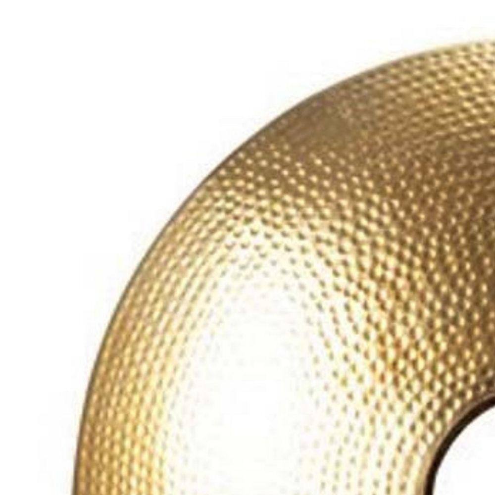 Benjara Gold Disk Round Statuette Tabletop Decor with White Marble Base