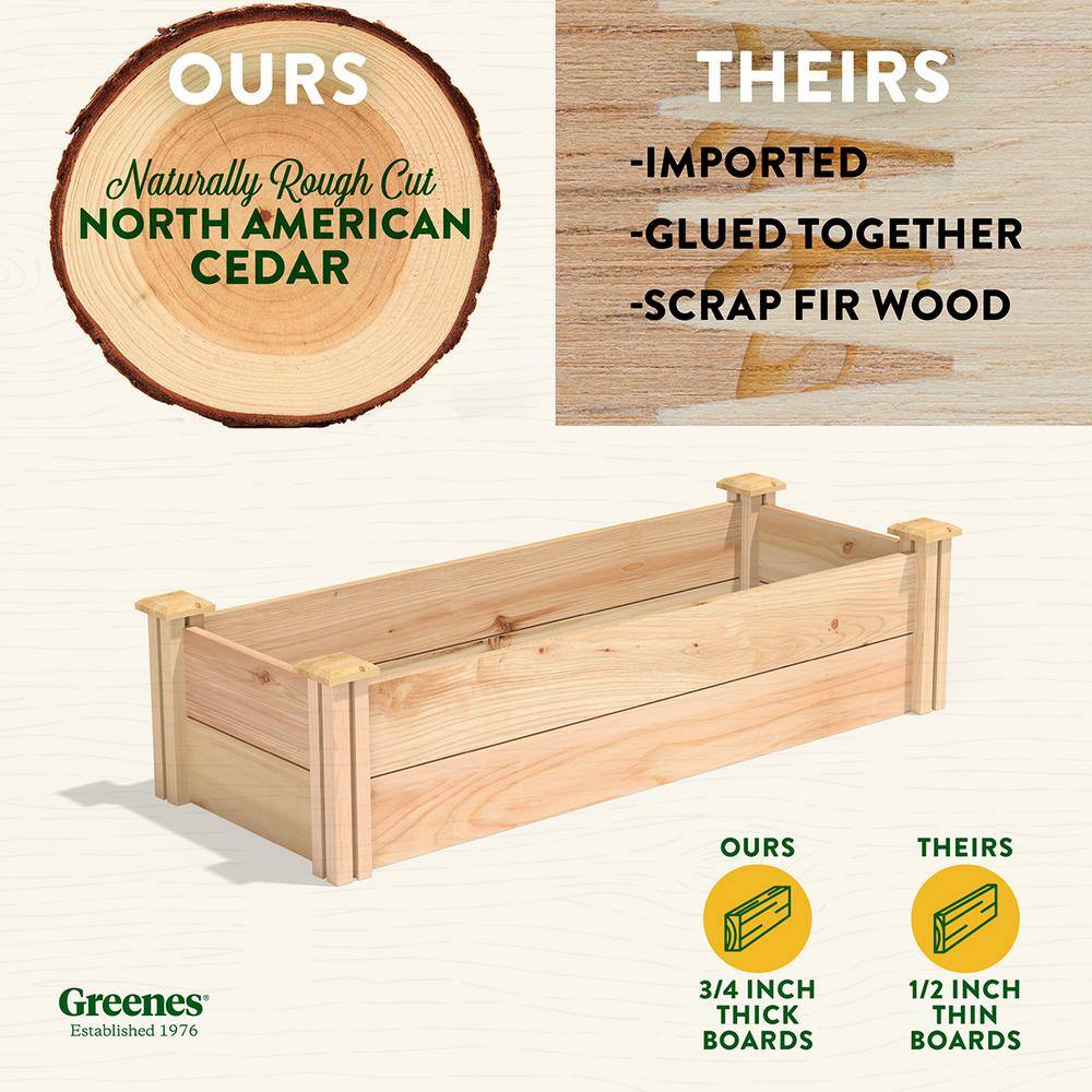 Greenes Fence 16 in. x 4 ft. x 11 in. Premium Cedar Raised Garden Bed
