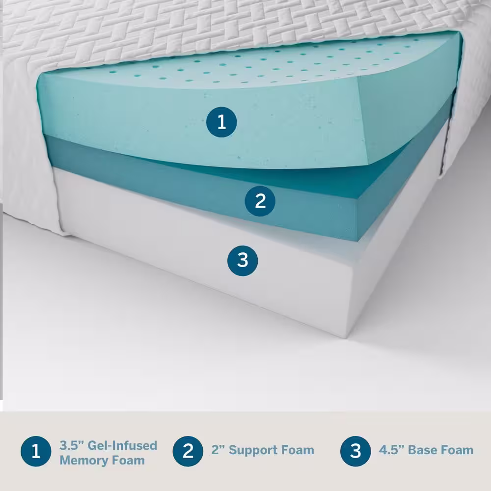 Lucid Comfort Collection 10in. Plush Gel Memory Foam Tight Top Queen Mattress