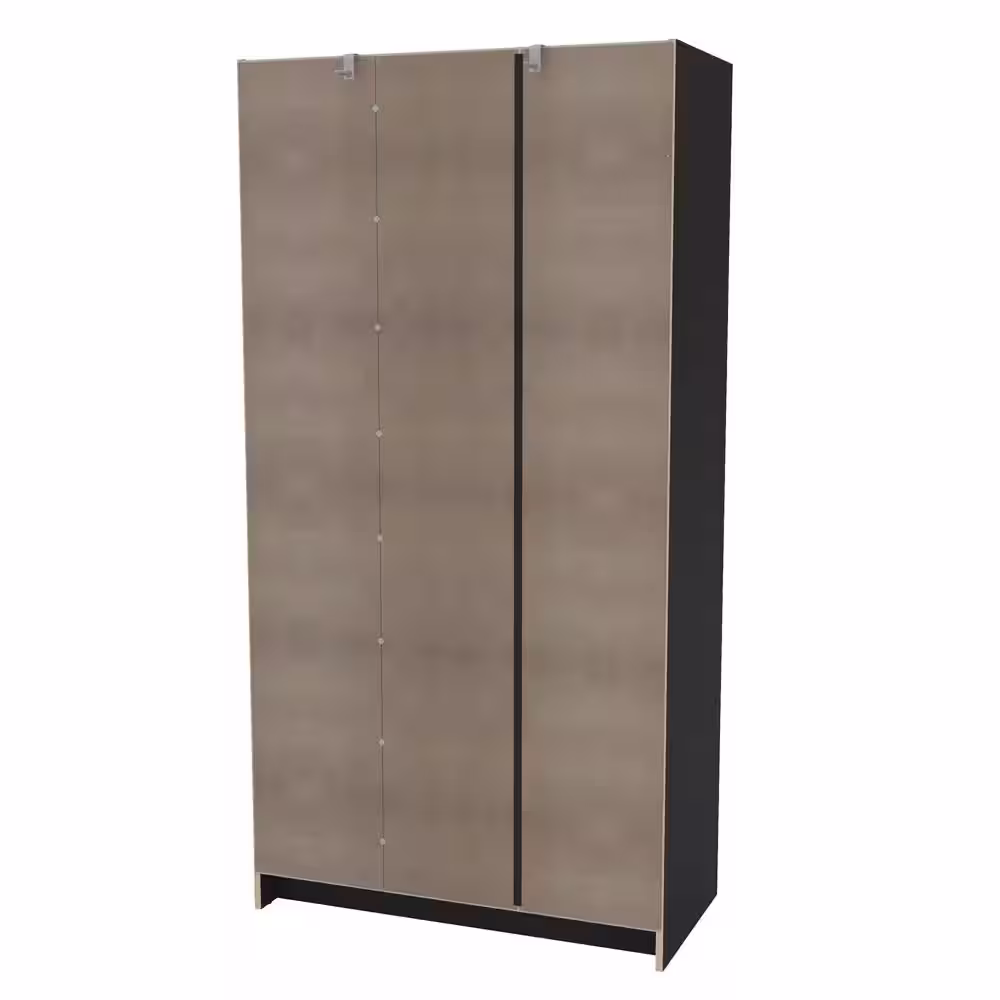 Denmark Black Armoire with 3-Doors/2-Drawers 70 in. H x 36 in. W x 17.5 in. D