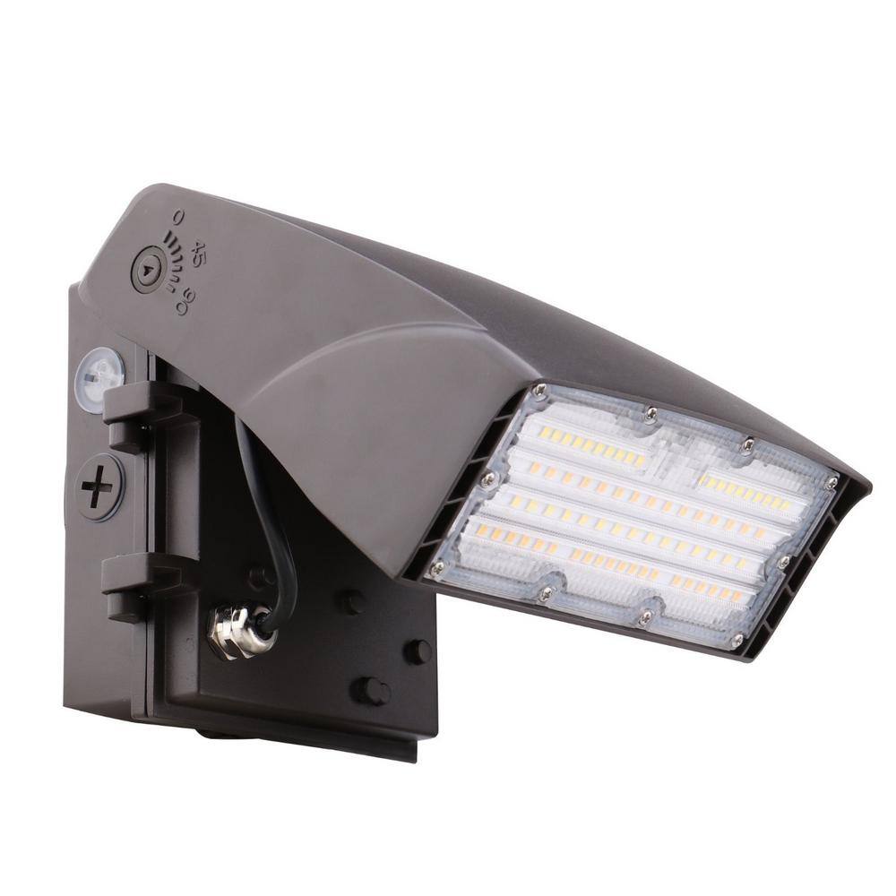 HALCO LIGHTING TECHNOLOGIES 400-Watt Equivalent 120-Watt Integrated LED Bronze Outdoor Wall Pack Light Full Cutoff Adjustable 3000K/4000K/5000K