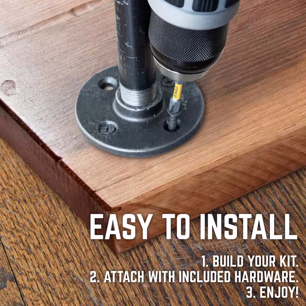 PIPE DECOR 48 in. x 16 in. x 34 in. SunSet Cedar Stain Restore Wood Console Table with Industrial Steel Pipe Legs