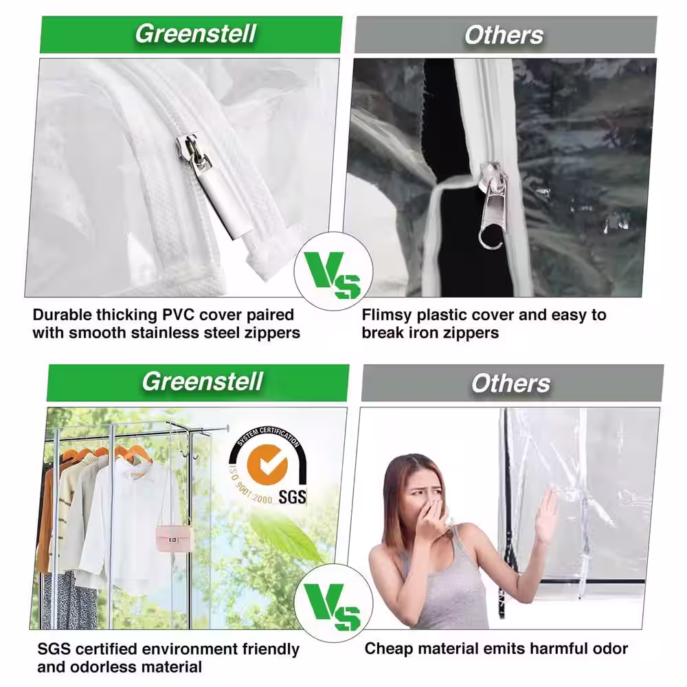 None Chrome Steel Garment Clothes Rack Adjustable 59 in. W x 63 in. H