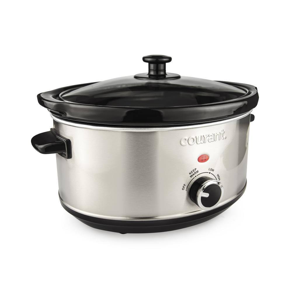 Courant 7.0 qt. Oval Slow Cooker, Stainless Steel