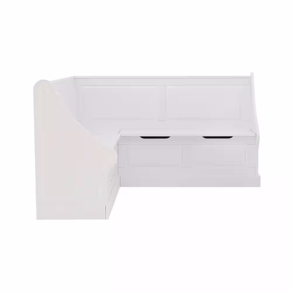 Linon Home Decor Linon Barnett White Corner Breakfast Nook 37.38 in. Tall