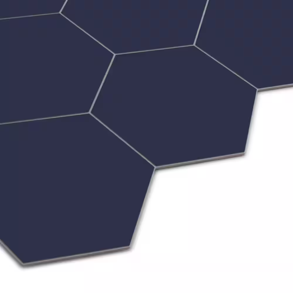 None Big Hexagon 11.6 in. x 10.1 in. Blue Peel and Stick Backsplash Stone Composite Wall Tile (10-Tiles, 8.20 sq. ft.)