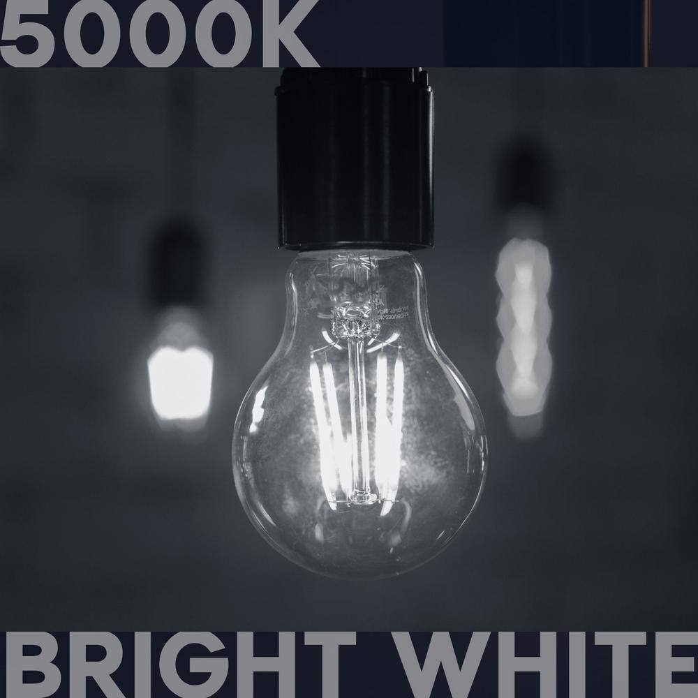 None 100-Watt Equivalent A19 1600 Lumens LED Light Bulb 5000K Bright White Dimmable Edison 12-Watt Damp Rated UL E26 (6-Pack)