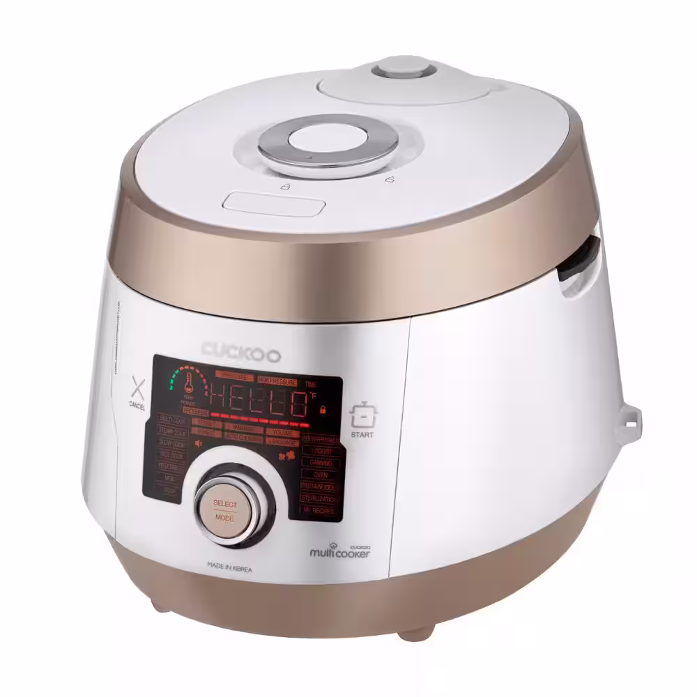 Cuckoo 5 Qt. White/Gold Electric Multi Pressure Cooker with dial