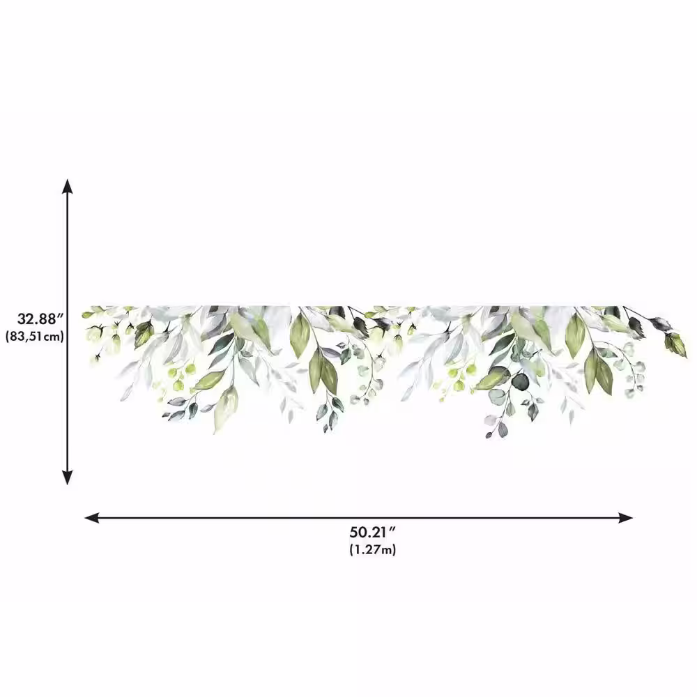 RoomMates Hanging Watercolor Leaves Peel and Stick Giant Wall Decals