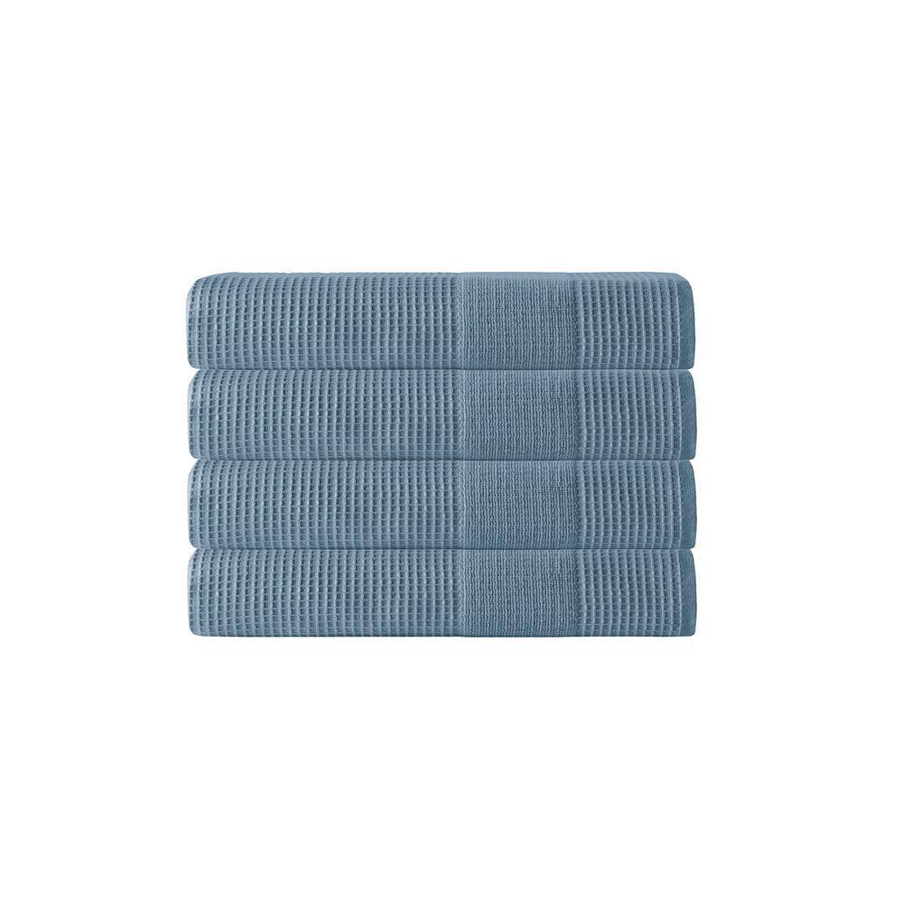 None Ria 4-Pieces Navy Turkish Cotton Hand Towels