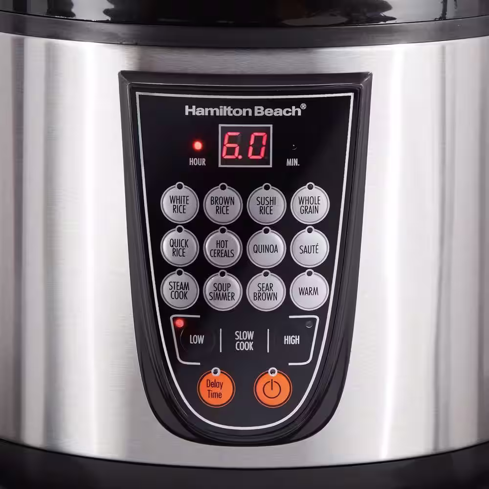 Hamilton Beach Digital 4.5 Qt. Stainless Steel Electric Multi-Cooker 14 Pre-Programmed Settings