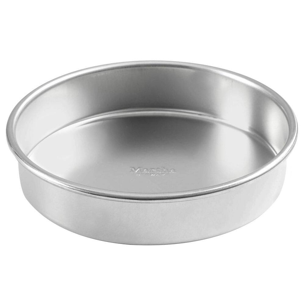 None 9 in. Aluminum Round Cake Pan 2-Piece Set in Silver