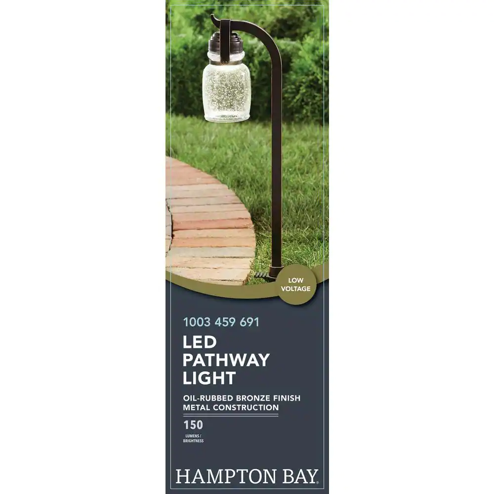 Hampton Bay Auburn 25-Watt Equivalent Oil Rubbed Bronze Integrated LED Outdoor Landscape Path Light