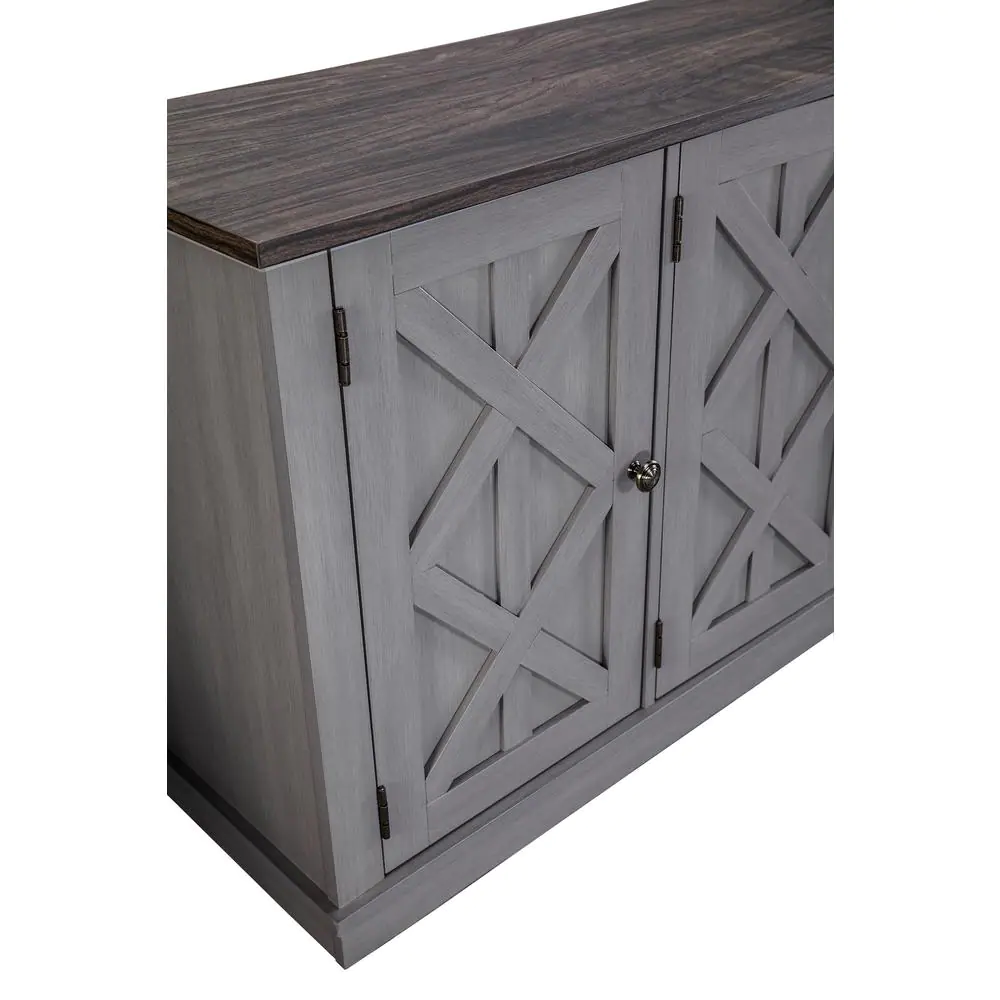 FESTIVO 3 Door Gray Barn Farmhouse Style Accent Cabinet for Storage