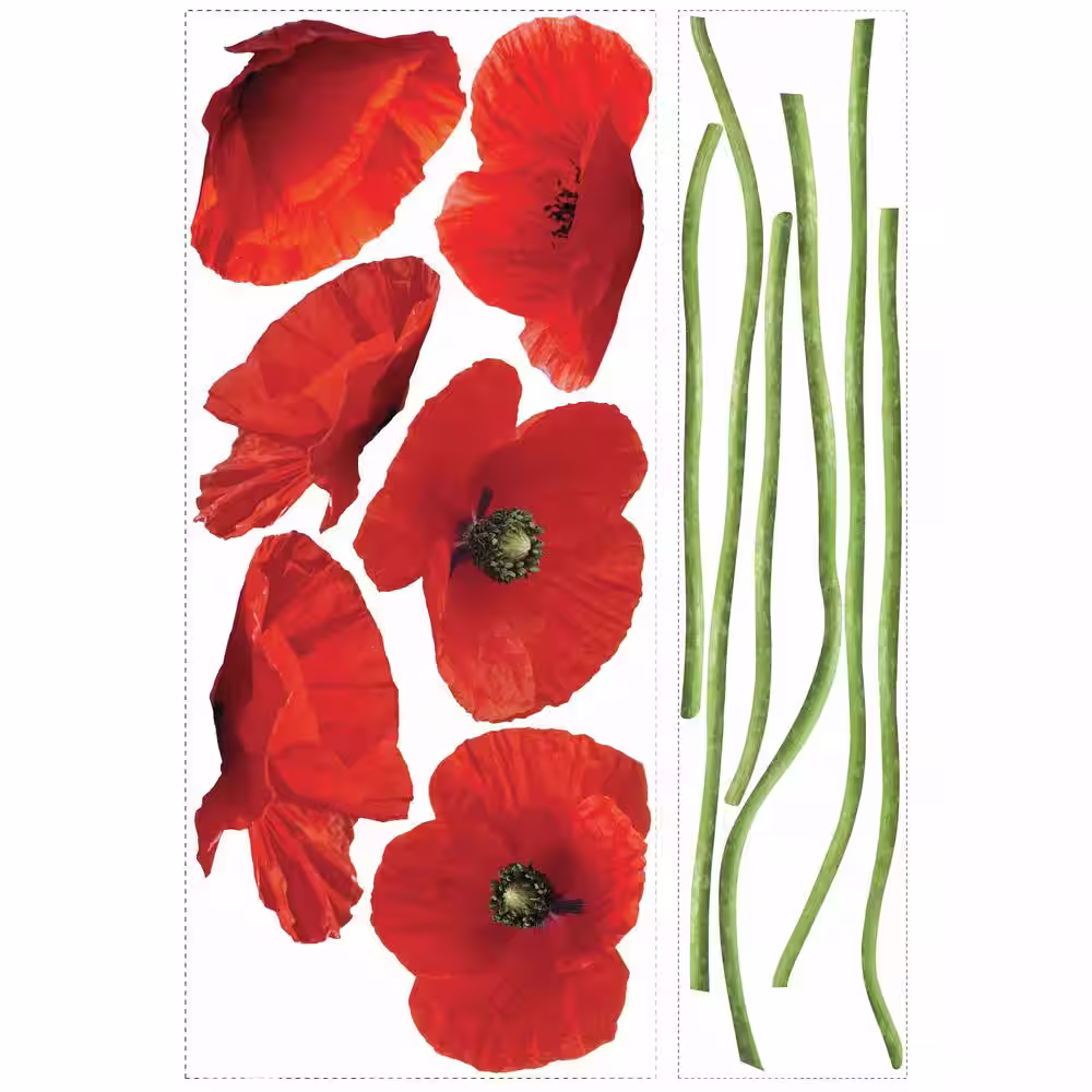 RoomMates Poppies At Play Peel & Stick Giant Wall Decals