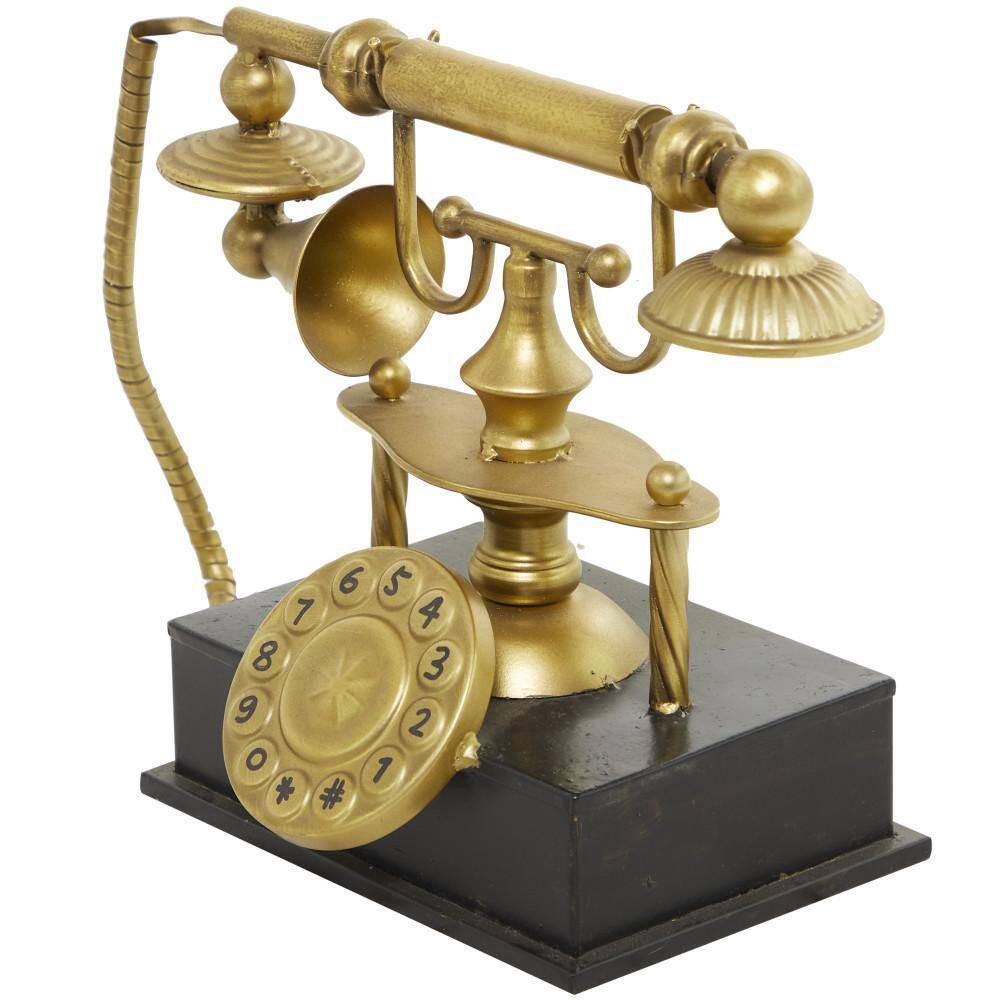 Litton Lane Gold Metal Telephone Sculpture
