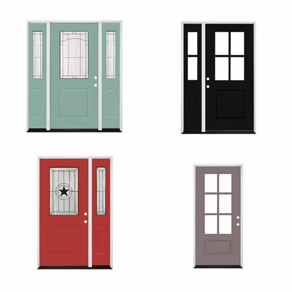 Steves & Sons Legacy Collection Customizable Fiberglass Prehung Front Door