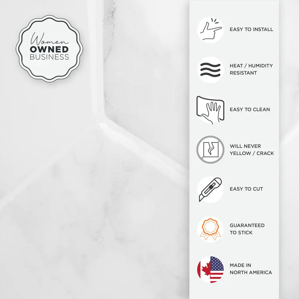 smart tiles Hexa Yule 9.56 in. x 10.61 in. Vinyl Grey Peel and Stick Decorative Kitchen and Bathroom Wall Tile Backsplash (4-Pack)