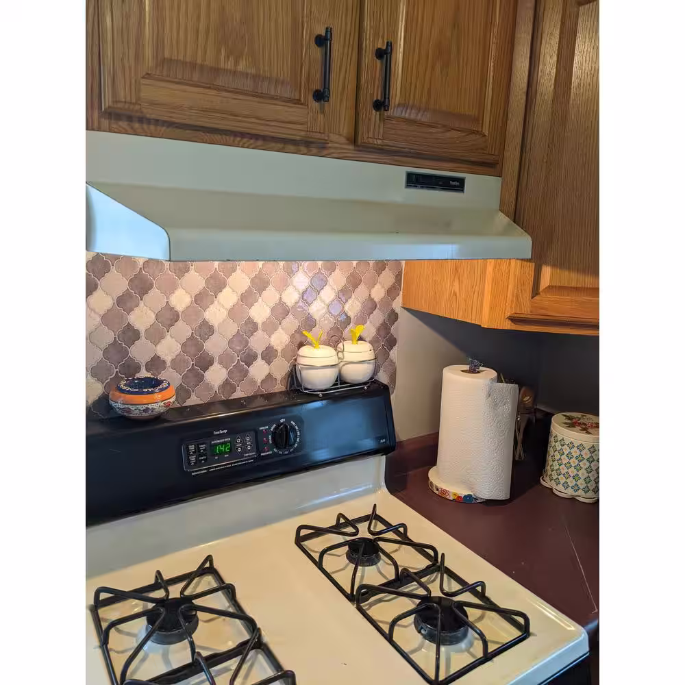 LONGKING Arabesque 12 in. x 12 in. Vinyl Peel and Stick Backsplash in Purple for Kitchen Wall Tiles