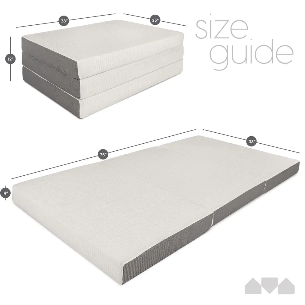 None Tri Fold 4 in. Twin Foam Firm Folding Mattress