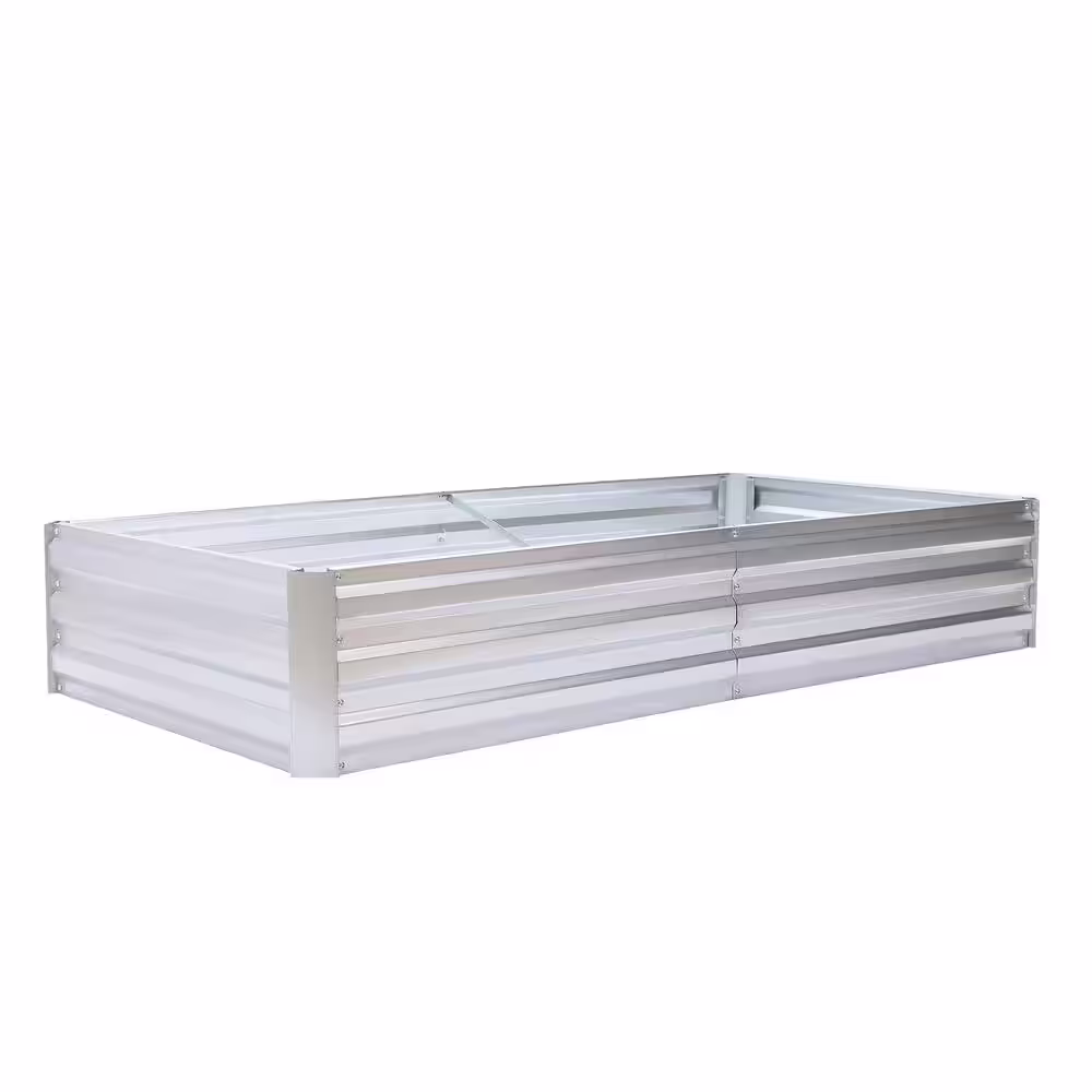 None 72 in. Rectangular Galvanized Steel Raised Garden Bed