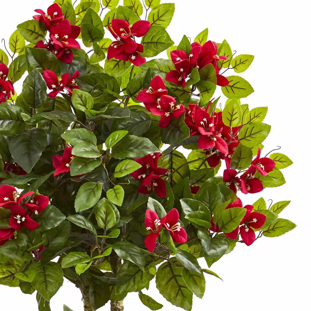 Nearly Natural 4 in. Double Bougainvillea Artificial Topiary Tree