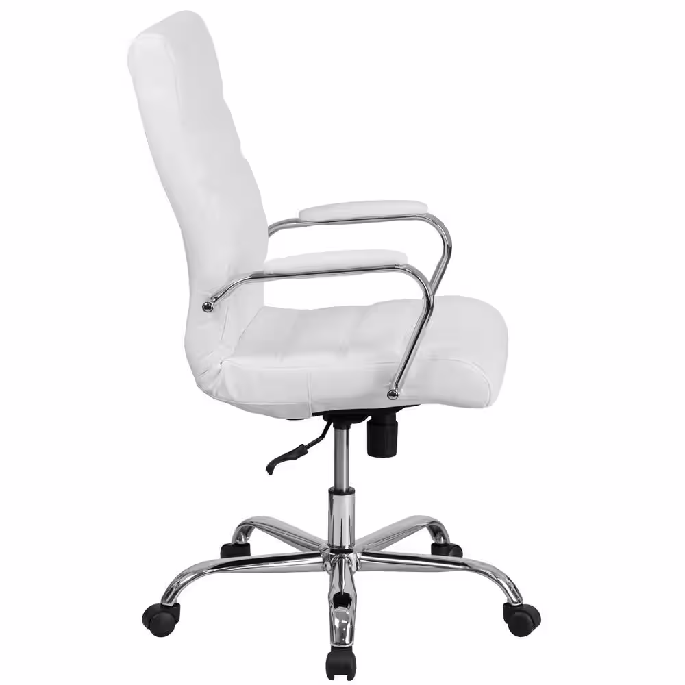 Flash Furniture Faux Leather Swivel Ergonomic Office Chair in White