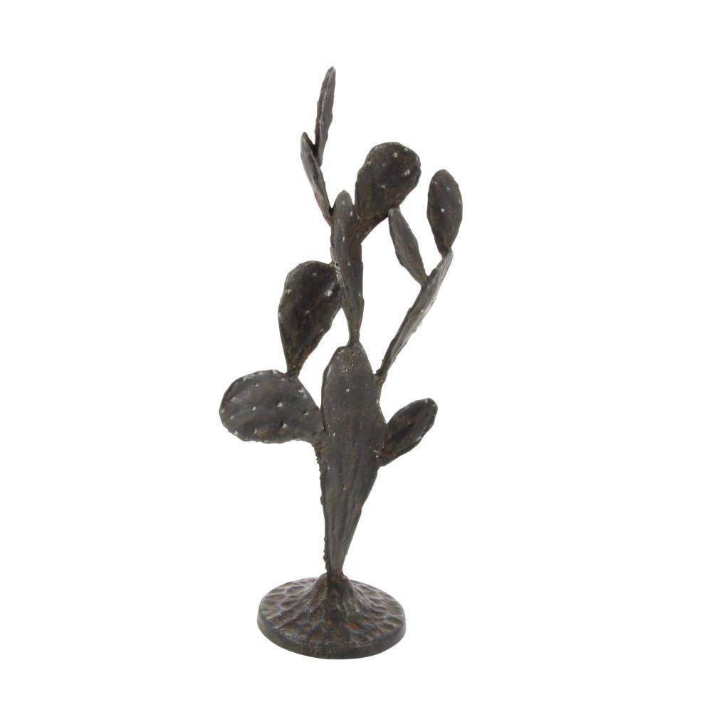 Litton Lane Black Metal Cactus Sculpture