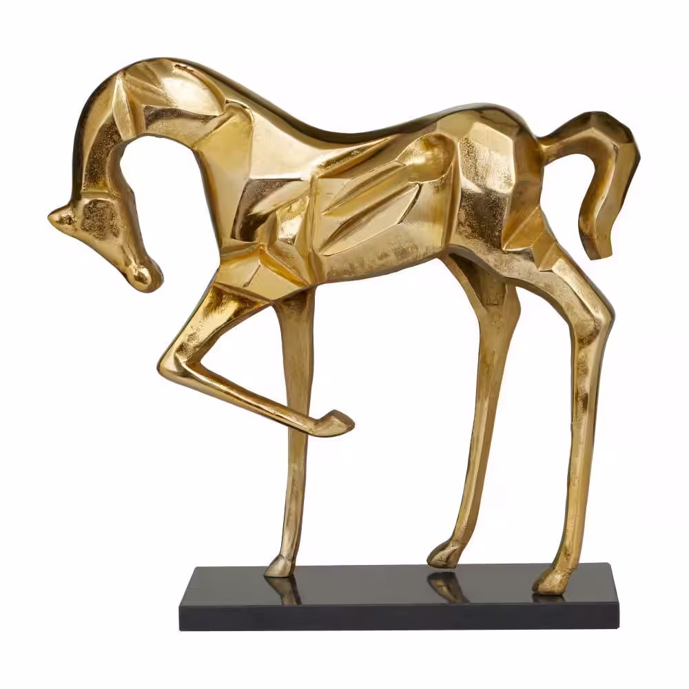 Novogratz Gold Aluminum Horse Sculpture