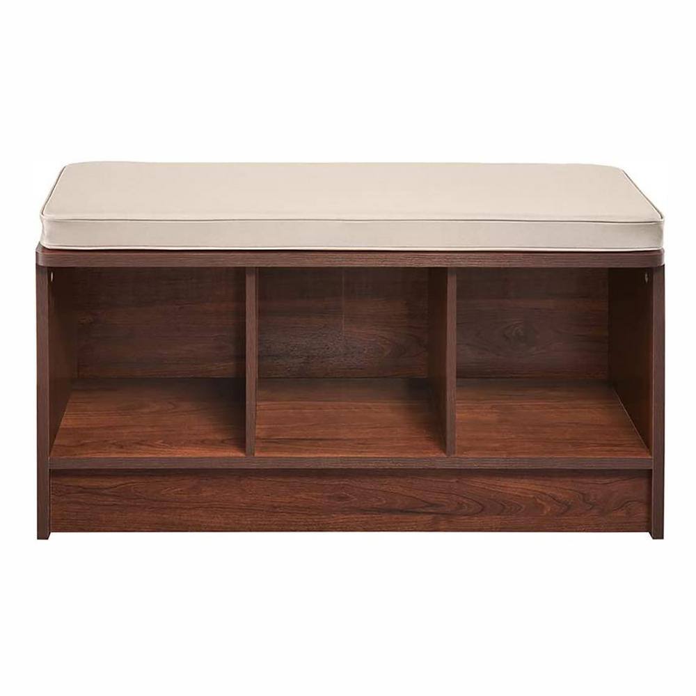 None 18.5 in. H x 35.3 in. W x 14 in. D Cherry Wood 3-Cube Organizer