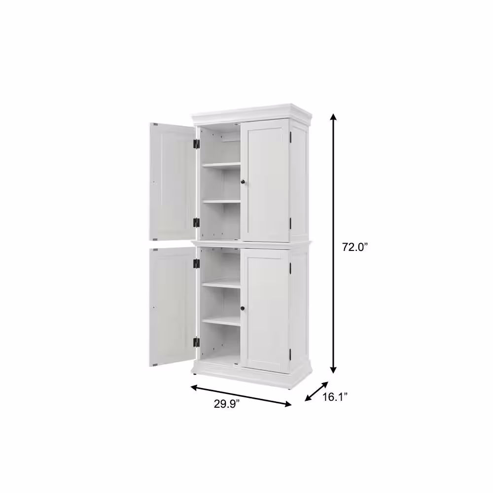 Home Decorators Collection Ivory Food Pantry Cabinet with Adjustable Shelves