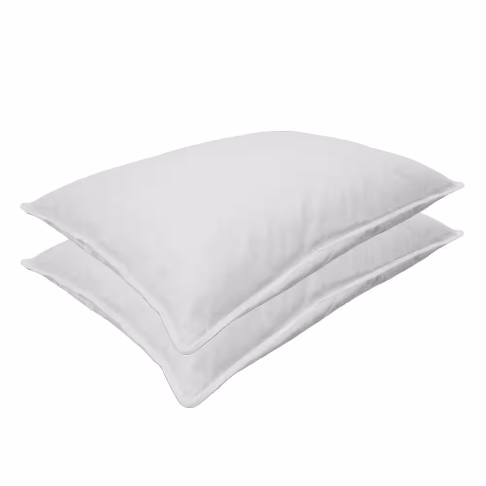 St. James Home 233 Thread Count White Goose Feather Jumbo Pillow Twin Pack