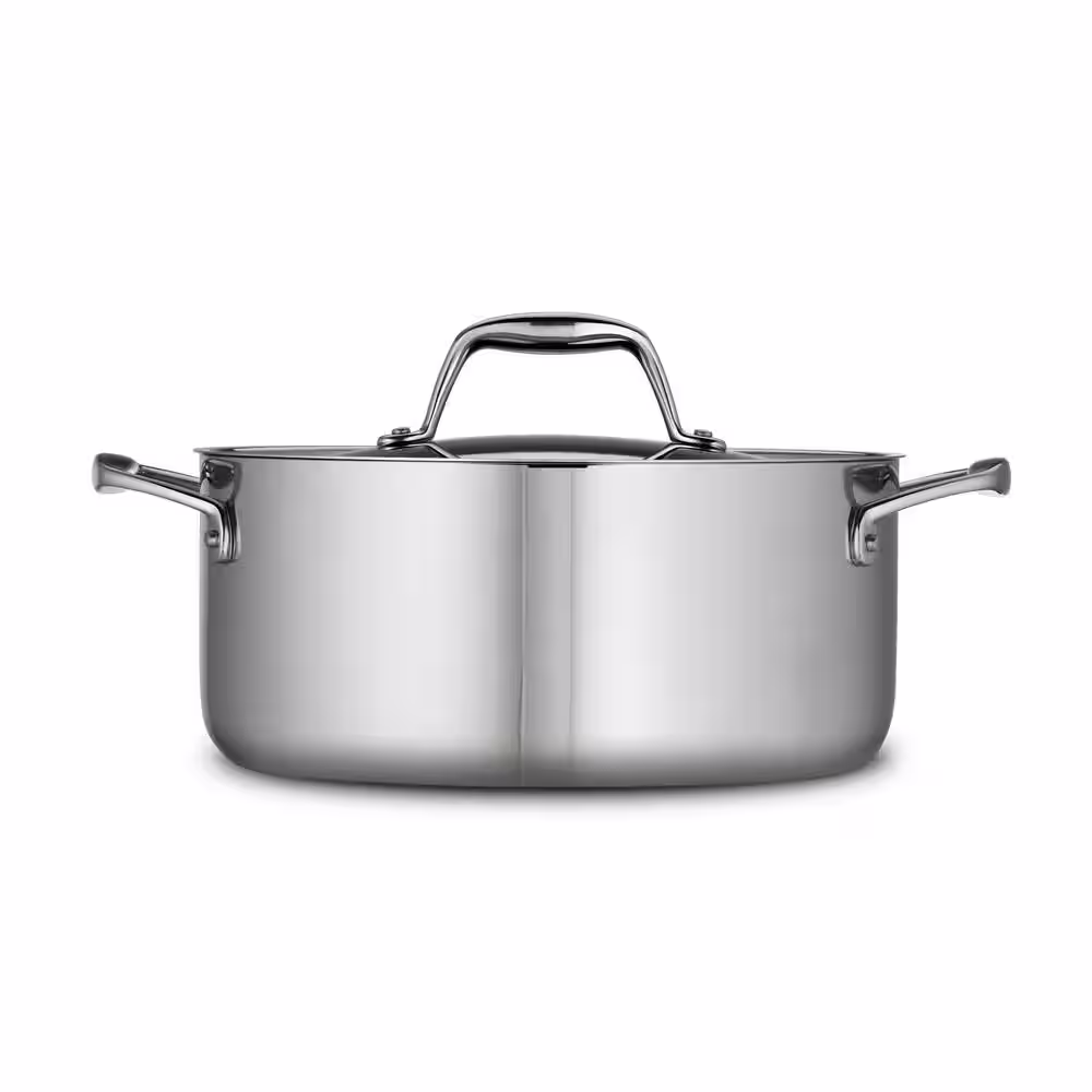Tramontina Gourmet Tri-Ply Clad 5 qt. Round Stainless Steel Dutch Oven with Lid