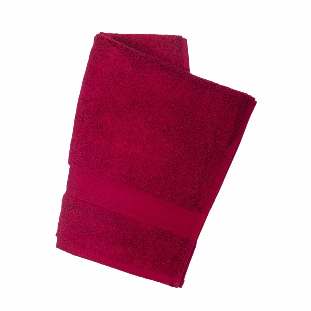 None Zero Twist 3-Piece Burgundy Red 100% Cotton Bath Towel Set