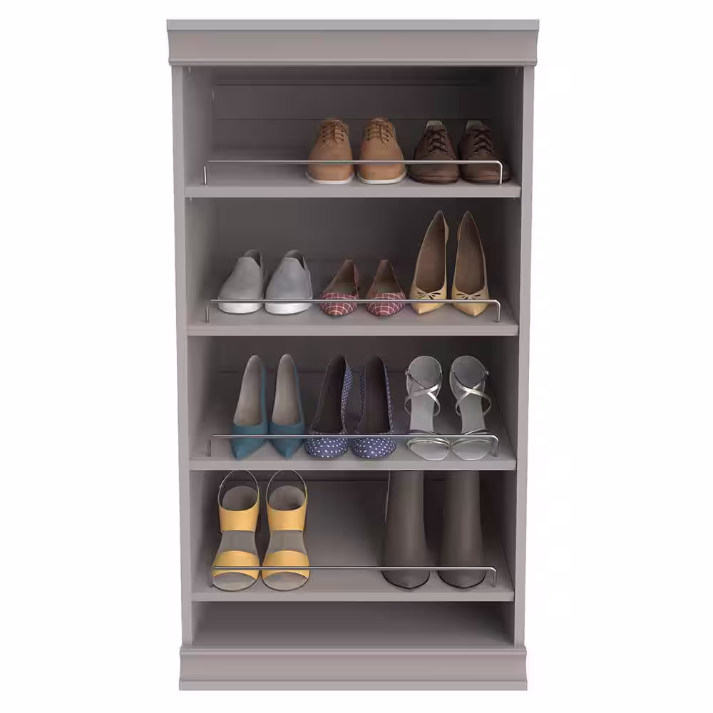 ClosetMaid 21.39 in. W Smoky Taupe Modular Storage Stackable Wood Shoe Shelf Unit