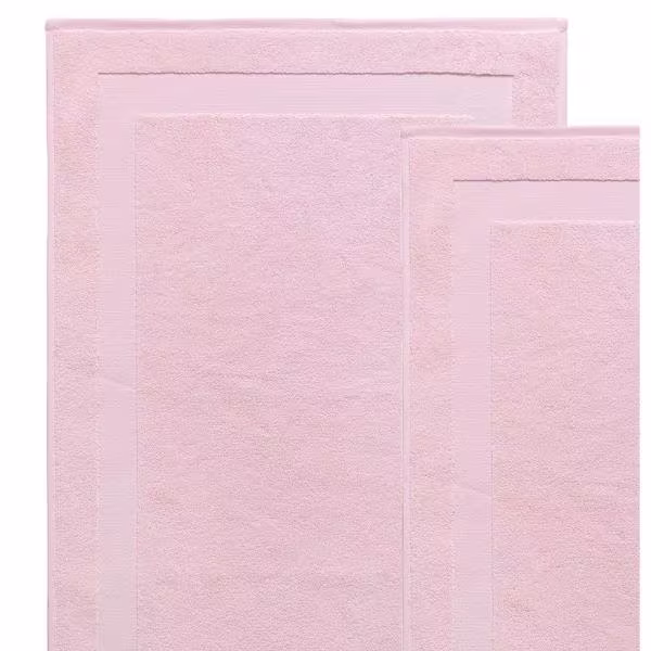 None Signature 2-Piece Pink Turkish Cotton Bath Mats