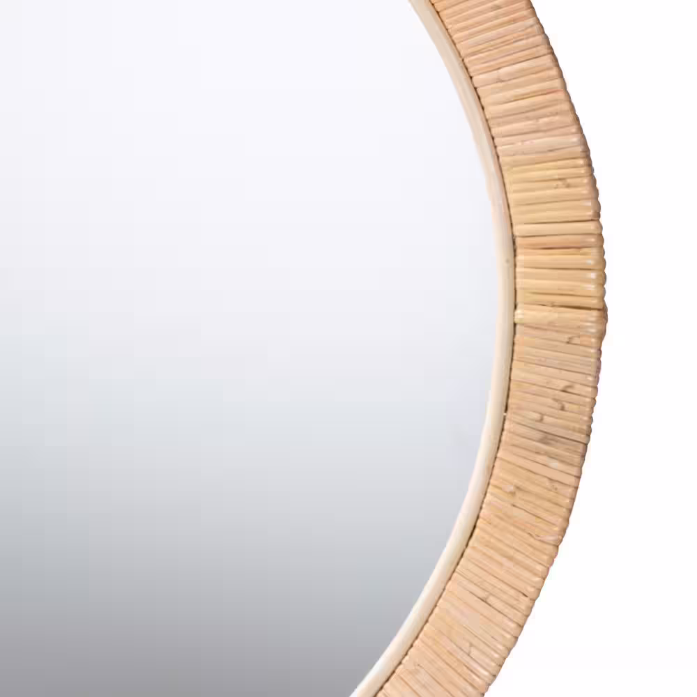 bali & pari Bella 29.5 in. W x 29.5 in. H Bohemian Round Framed Mirror