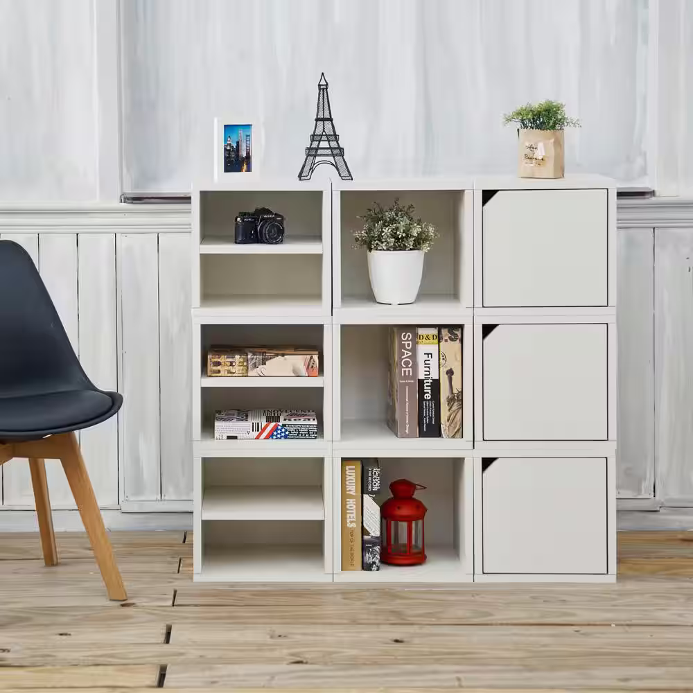 Way Basics 12.6 in. H x 13.4 in. W x 11.2 in. D White Recycled Materials 1-Cube Organizer