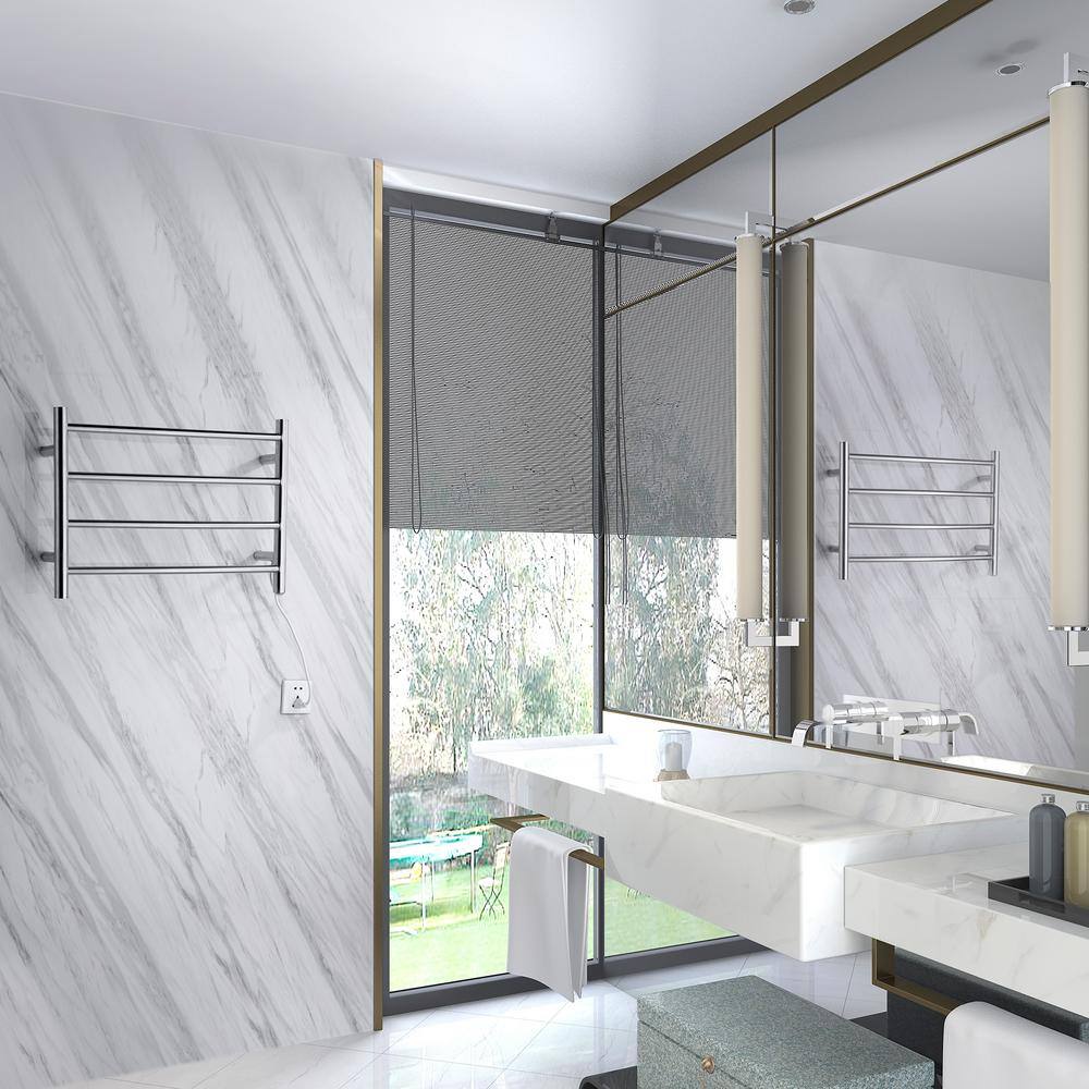 ANZZI Glow 4-Bar Electric Towel Warmer in Brushed Nickel