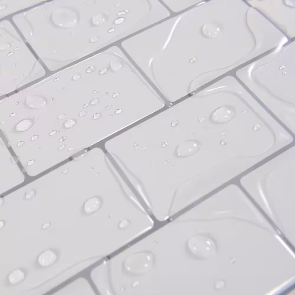 Art3d White Subway Vinyl Peel and Stick Backsplash Tile 11.8 in. x 10.5 in. ( 8 sq ft /Pack)