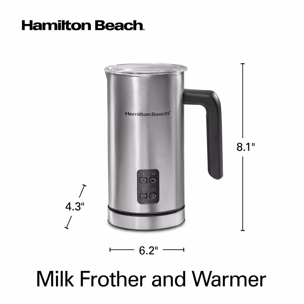 Hamilton Beach 10 oz. Stainless Steel Milk Frother and Warmer