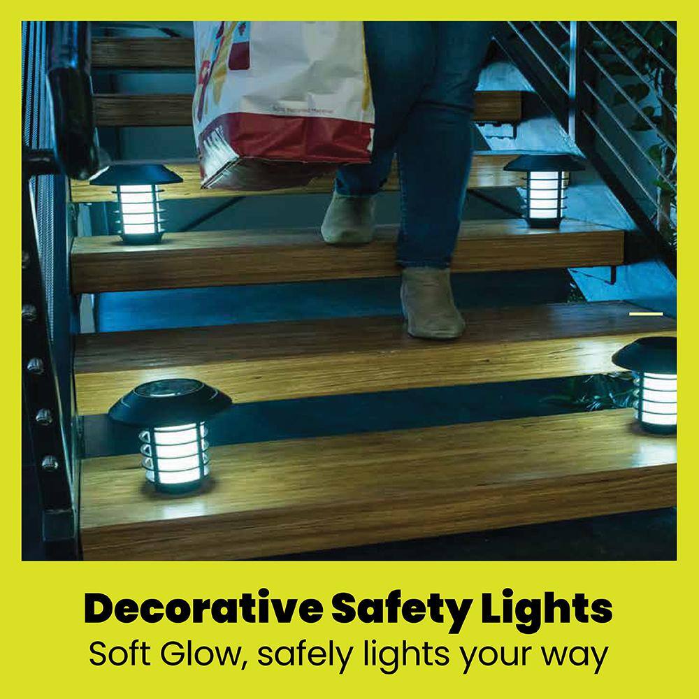 Bell + Howell Solar Power Pathway Lights Black 2 Modes 21 Lumen LED Landscape Path Light with Remote Control (Set of 4)