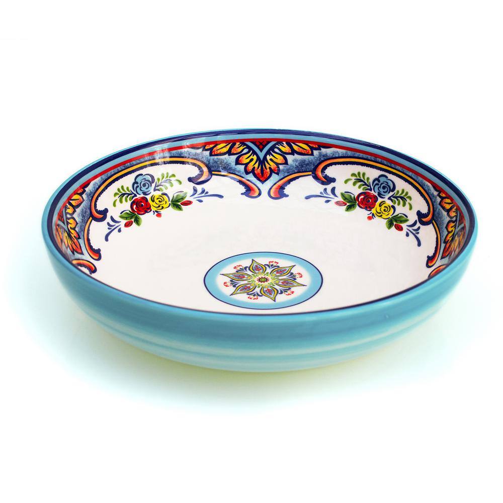 Euro Ceramica Zanzibar 4-Piece Earthenware Pasta Bowl Set