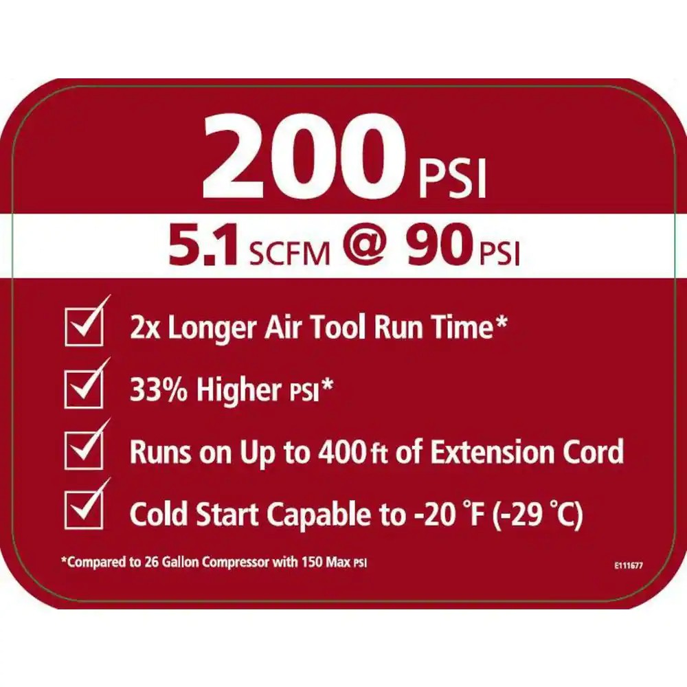 Husky 27 Gal. 200 PSI Oil Free Portable Vertical Electric Air Compressor